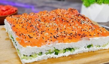 Суши-торт «Филадельфия»: рецепт, который заменит роллы и приведёт гостей в восторг